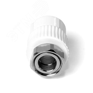 Муфта комбинированная 20x1/2' ВР, накидная гайка, полипропиленовая PPR белая - фото 4