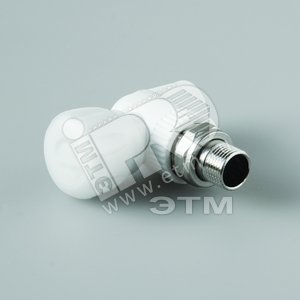 Кран шаровой 20x1/2' угловой для радиатора полипропиленовый PPR белый - PRO AQUA
