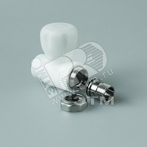 Кран шаровой 20x1/2' прямой для радиатора полипропиленовый PPR белый - PRO AQUA