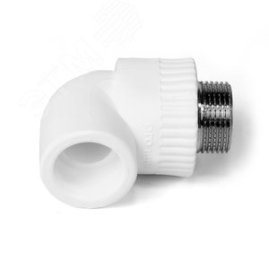 Угольник комбинированный 32x1/2' НР переходной, полипропиленовый PPR, белый - фото 3
