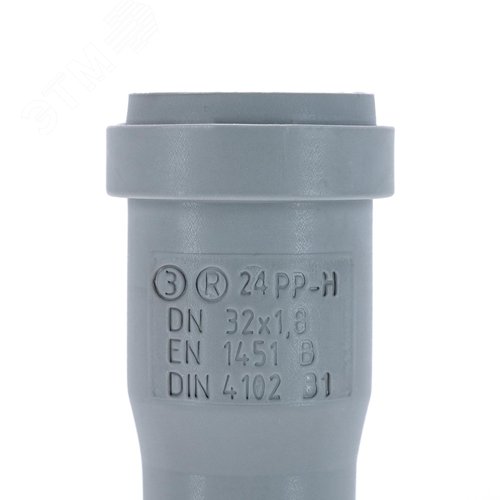 Труба канализационная 32x1500 мм НТЕМ однораструбная, серая 4