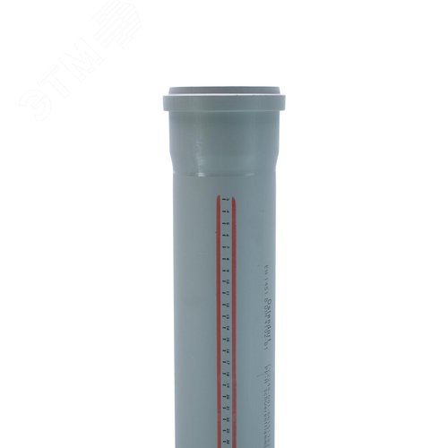 Труба канализационная 90x1000 мм НТЕМ однораструбная, серая 2