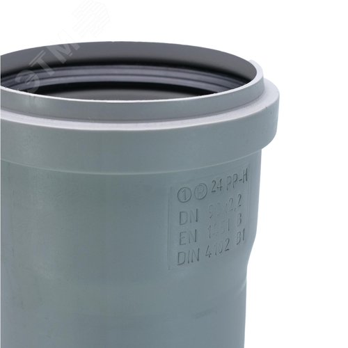 Труба канализационная 90x1000 мм НТЕМ однораструбная, серая 4