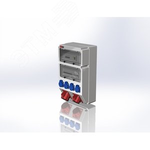 Устройство распределительное настенное пластик IP44 63A корпус 297х504х177 серый - AlpenBox