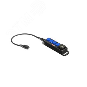 Устройство распределительное переносное твердая резина IP44 16A корпус 115х430х72 черный - AlpenBox
