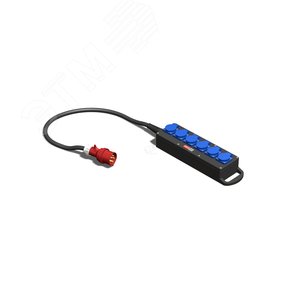 Устройство распределительное переносное твердая резина IP44 16A корпус 115х430х72 черный - AlpenBox