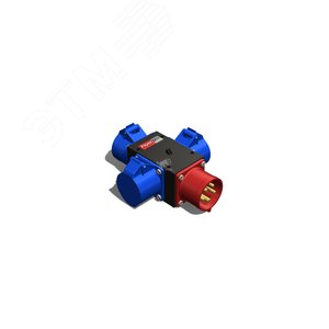 Устройство распределительное переносное пластик IP44 32A корпус 75х120х80 черный - AlpenBox