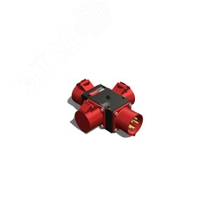 Устройство распределительное переносное пластик IP44 32A корпус 75х120х80 черный - AlpenBox