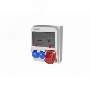 Устройство распределительное 00 2хSHUKO16А250В 1хСЕЕ32А5п с защитой, вход УЗО, 222х284х122, настенное, пластик, IP44 - AlpenBox