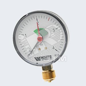 Манометр радиальный с указателем предела F+R201 3/8НР 63мм 0-4 бар - WATTS Industries