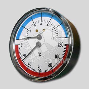 Термоманометр TMX 1/2 80 мм 0-6 бар 0-120 град. - WATTS Industries