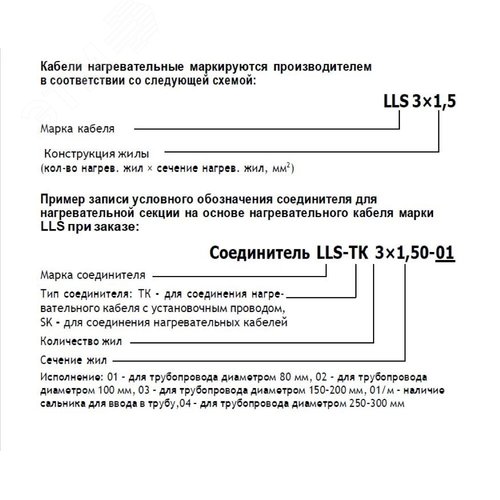 Электрический нагревательный кабель постоянной мощности LLS 3х3,00 (200-500) - фото 3