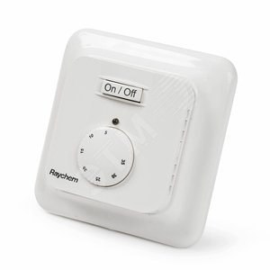 Термостат RAYCHEM R-TE для теплого пола (макс. 16А,230В) IP21, механич. регулирование по температуре пола и температуре воздуха (цвет БЕЛЫЙ). В комплекте с датчиком температуры пола типа NTC 10кОм (R-TE) - Raychem (nVent)