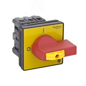 ВЫКЛЮЧАТЕЛЬ-РАЗЪЕДИНИТЕЛЬ 3P 25A IP20 С КРАСНОЙ РУКОЯТКОЙ НА ДВЕРЦУ 4 ВИНТА 1 ЗАМОК - SE (Systeme)