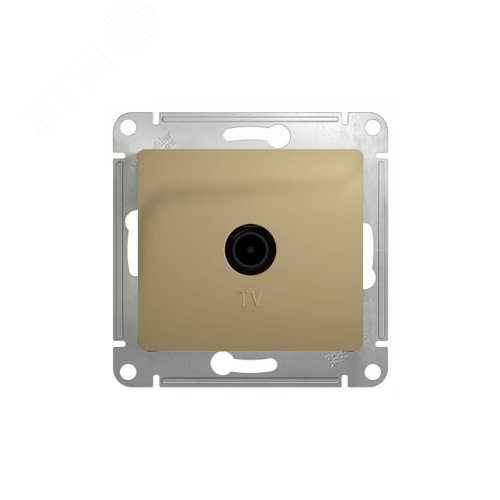 GLOSSA Розетка телевизионная TV проходная в рамку 4дБ титан (GSL000492)
