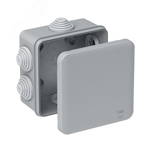 Коробка распределительная 100х100х50мм IP55 серая - фото 2