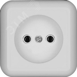 ПРИМА Розетка наружная без заземления в сборе белая (RA10-164M-BI) 3