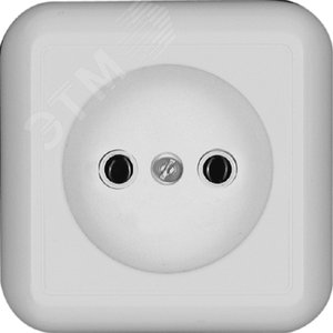 ПРИМА Розетка наружная без заземления в сборе белая (RA10-164M-BI)