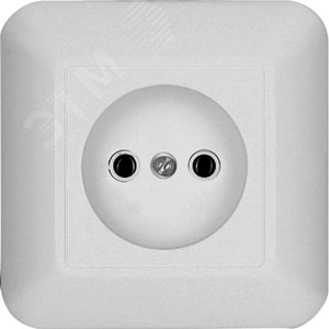 ПРИМА Розетка без заземления скрытая без шторок белая (RS10-184-BI)