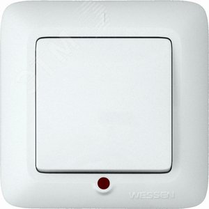 ПРИМА Выключатель одноклавишный скрытый с индикацией 250В 6А белый (S16-053-BI)