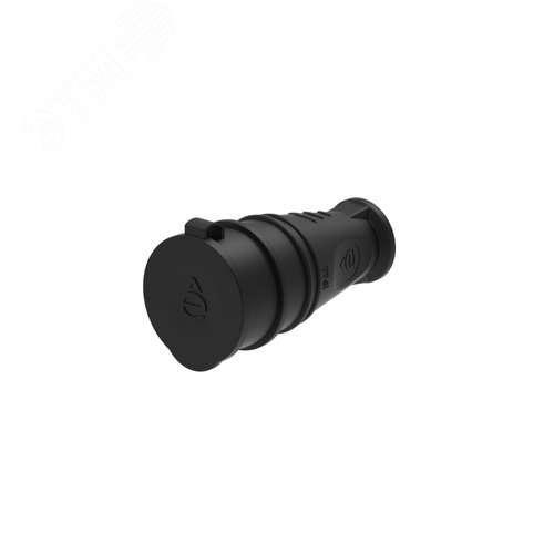 Розетка 2К+З кабельная каучуковая 16А/250В IP44 Чёрная MultiSet - SE (Потенциал)