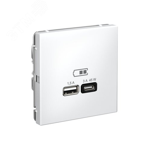 ARTGALLERY USB розетка A + тип-C 45Вт высокоскор.заряд. QC, PD, механизм, лотос - фото 2