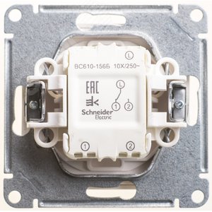 W59 AQUA Переключатель одноклавишный, 10АХ, IP44, механизм, белый - фото 2