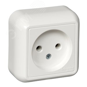 ПРИМА Розетка наружная без заземления в сборе белая (RA10-164M-BI) 2