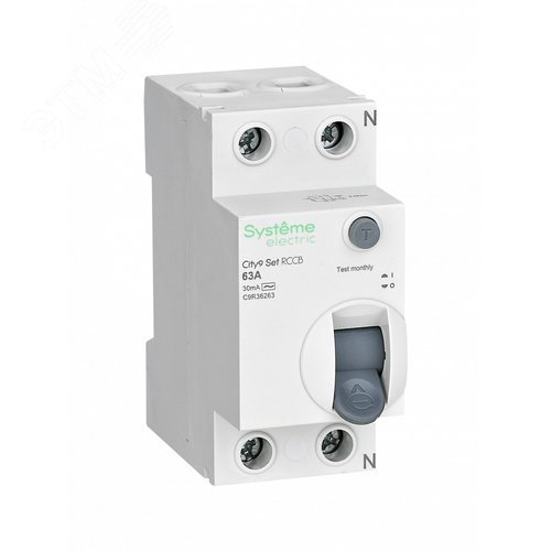 Выключатель дифференциального тока (ВДТ) 63А 2P 30мА Тип-AC 230В City9 Set - SE Systeme