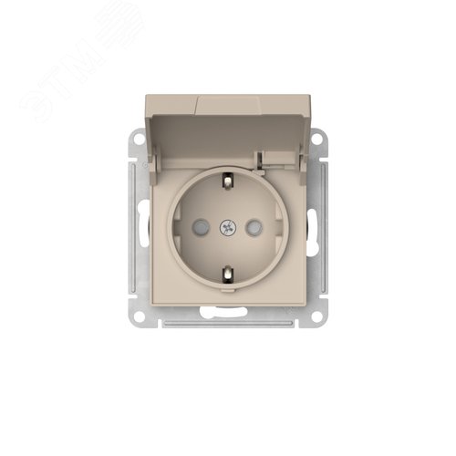 ATLASDESIGN РОЗЕТКА с заземл. со шторк. с крышкой, 16А,IP20,мех., быстрозажимные клеммы, ПЕСОЧНЫЙ - фото 5