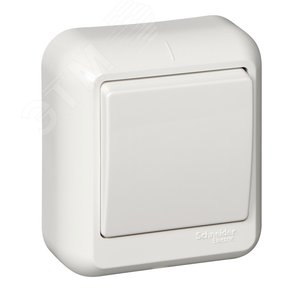 ПРИМА Выключатель наружный одноклавишный белый (A16-051I-B)