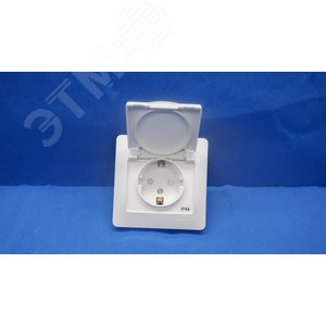 GLOSSA PRO РОЗЕТКА с заземлением со шторками с крышкой, 16А, IP44, в сборе,БЕЛЫЙ - Schneider Electric