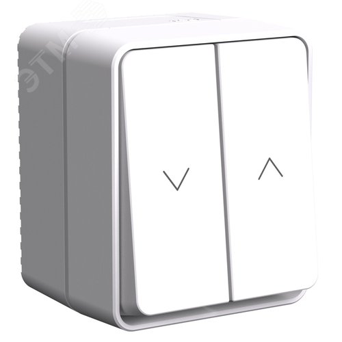 ATLASDESIGN PROFI IP54 2-клавишный ВЫКЛЮЧАТЕЛЬ ДЛЯ ЖАЛЮЗИ, 2хсх.4, БЕЛЫЙ - SE (Потенциал)