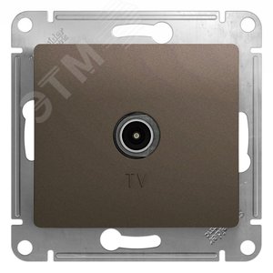 GLOSSA Розетка телевизионная TV одиночная 1DB шоколад в рамку (GSL000891) 3
