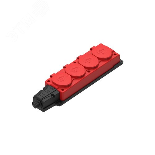 MultiSet Колодка 4х розетка 2К+З каучуковая 16А/250В IP44 Красная - артикул MST4124RD