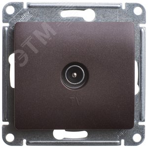GLOSSA Розетка телевизионная TV одиночная 1DB шоколад в рамку (GSL000891)
