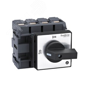 ВЫКЛЮЧАТЕЛЬ-РАЗЪЕДИНИТЕЛЬ 4P 100A IP20 С ЧЁРНОЙ РУКОЯТКОЙ НА ДВЕРЦУ 4 ВИНТАМИ - SE (Systeme)