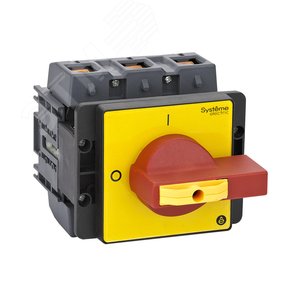 ВЫКЛЮЧАТЕЛЬ-РАЗЪЕДИНИТЕЛЬ 3P 125A IP20 С КРАСНОЙ РУКОЯТКОЙ НА ДВЕРЦУ 4 ВИНТА 1 ЗАМОК - SE Systeme