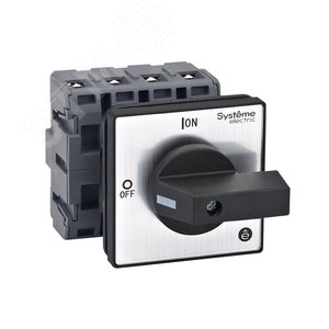 ВЫКЛЮЧАТЕЛЬ-РАЗЪЕДИНИТЕЛЬ 4P 63A IP20 С ЧЁРНОЙ РУКОЯТКОЙ НА ДВЕРЦУ 4 ВИНТАМИ - SE (Systeme)