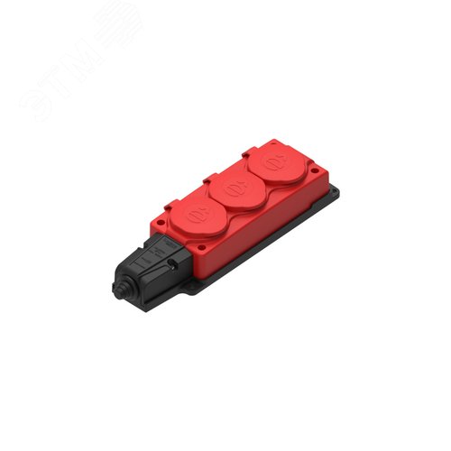 MultiSet Колодка 3х розетка 2К+З каучуковая 16А/250В IP44 Красная - артикул MST4123RD