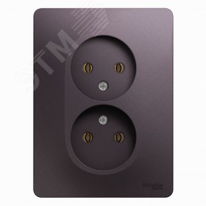 GLOSSA розетка двойная без заземления в сборе сиреневый туман (GSL001420) - Schneider Electric