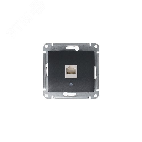 GLOSSA Розетка компьютерная RJ45 категория 5E антрацит в рамку - фото 7