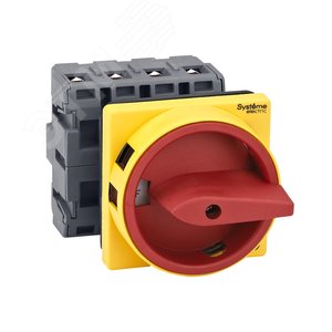 ВЫКЛЮЧАТЕЛЬ-РАЗЪЕДИНИТЕЛЬ 4P 63A IP20 С КРАСНОЙ РУКОЯТКОЙ НА ДВЕРЦУ 4 ВИНТАМИ С ЗАМКОМ - SE (Systeme)