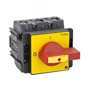ВЫКЛЮЧАТЕЛЬ-РАЗЪЕДИНИТЕЛЬ 3P 175A IP20 С КРАСНОЙ РУКОЯТКОЙ НА ДВЕРЦУ 4 ВИНТА 1 ЗАМОК - SE (Systeme)
