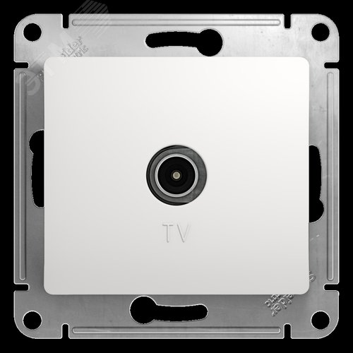 GLOSSA Розетка телевизионная TV одиночная в рамку 1дБ белая - SE (Потенциал)