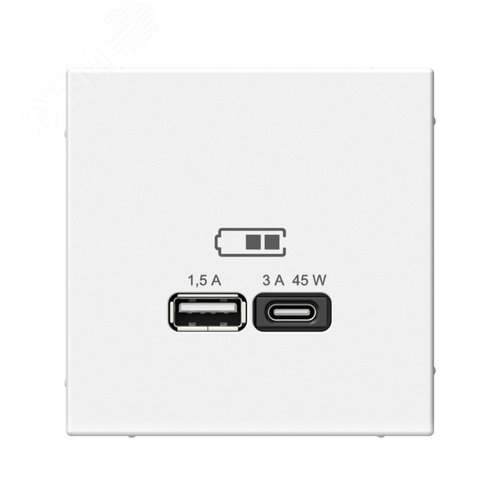ARTGALLERY USB розетка A + тип-C 45Вт высокоскор.заряд. QC, PD, механизм, лотос - SE (Потенциал)