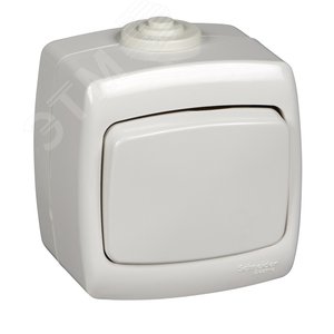 РОНДО Переключатель одноклавишный наружный 6А IP44 (VA66-102B-BI) - Schneider Electric