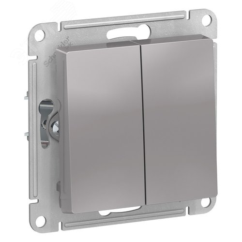 ATLASDESIGN AQUA выключатель двухклавишный, IP44, сх.5, 10АХ, механизм, АЛЮМИНИЙ - SE (Потенциал)