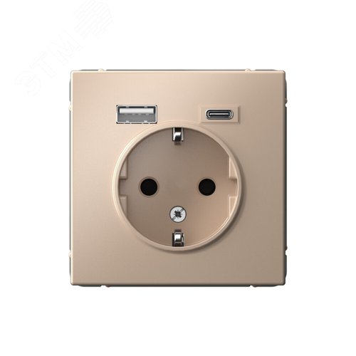 ARTGALLERY розетка 16А с 2 USB A+C, 5В/2,4А/3,0А, 2х5В/1,5А, механизм, песочный - SE (Потенциал)