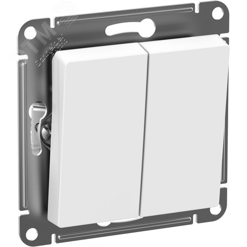 ATLASDESIGN AQUA Выключатель 2-клавишный, IP44, сх.5, 10АХ, механизм, БЕЛЫЙ - SE (Потенциал)